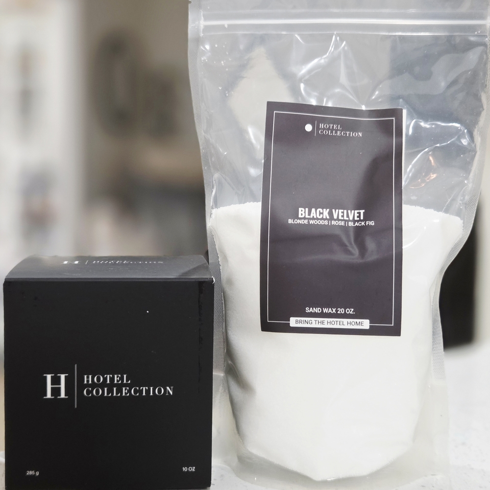 Hotel Collection Black Velvet Bath & Body Sand Wax (Bone Colored Vessel)